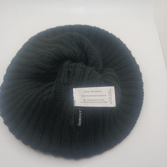 New nwt black Isotoner cable knit beanie hat - Picture 2 of 4